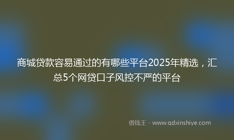 商城贷款容易通过的有哪些平台2025年精选，汇总5个网贷口子风控不严的平台