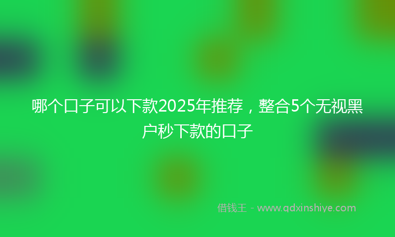 哪个口子可以下款2025年推荐，整合5个无视黑户秒下款的口子