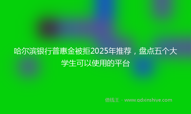 哈尔滨银行普惠金被拒2025年推荐，盘点五个大学生可以使用的平台