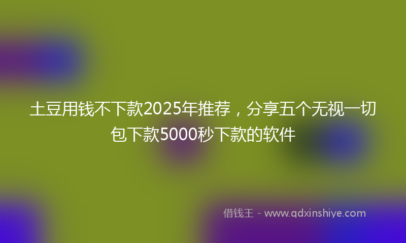 土豆用钱不下款2025年推荐，分享五个无视一切包下款5000秒下款的软件