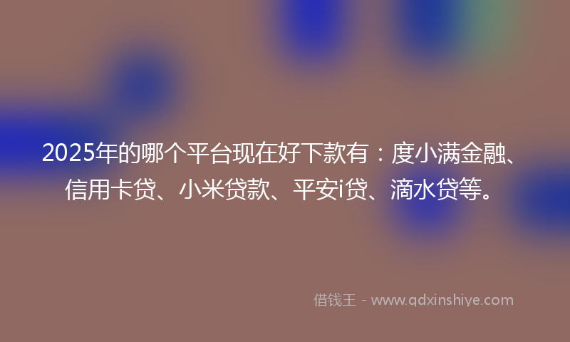 2025年的哪个平台现在好下款有：度小满金融、信用卡贷、小米贷款、平安i贷、滴水贷等。