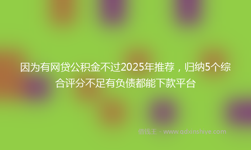 因为有网贷公积金不过2025年推荐，归纳5个综合评分不足有负债都能下款平台