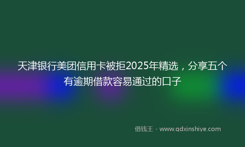天津银行美团信用卡被拒2025年精选，分享五个有逾期借款容易通过的口子
