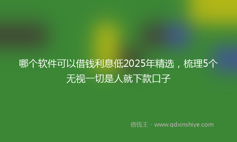 哪个软件可以借钱利息低2025年精选，梳理5个无视一切是人就下款口子