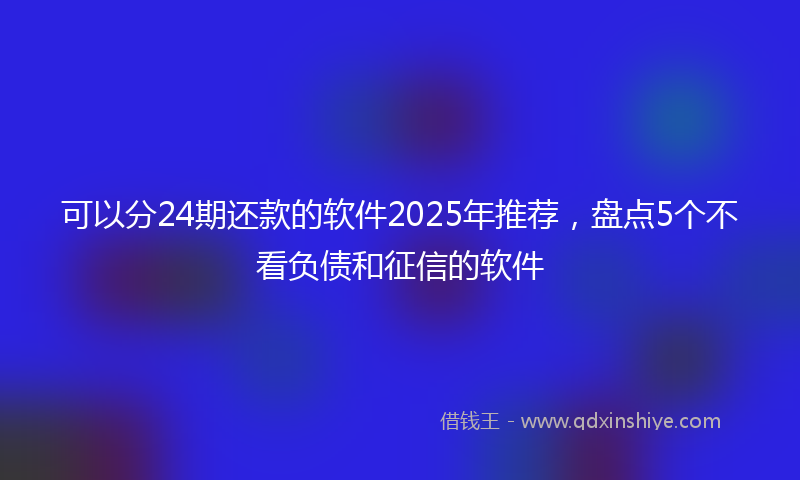 可以分24期还款的软件2025年推荐，盘点5个不看负债和征信的软件
