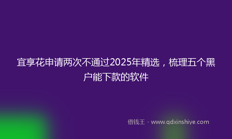 宜享花申请两次不通过2025年精选，梳理五个黑户能下款的软件
