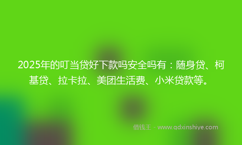 2025年的叮当贷好下款吗安全吗有：随身贷、柯基贷、拉卡拉、美团生活费、小米贷款等。