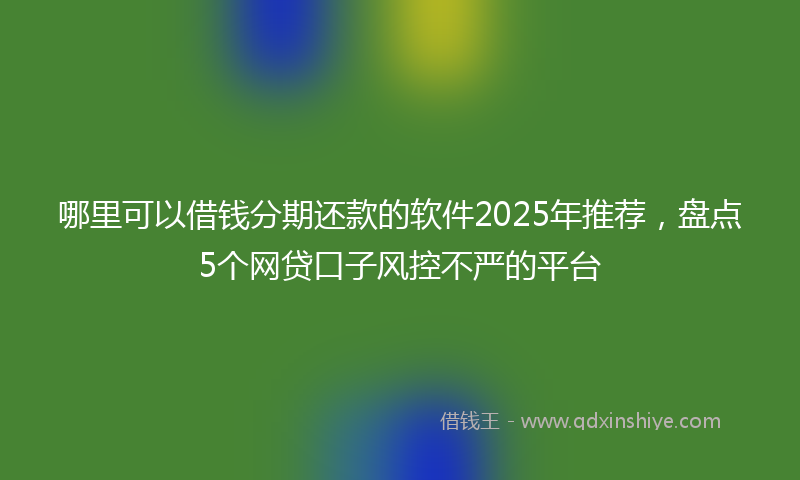 哪里可以借钱分期还款的软件2025年推荐，盘点5个网贷口子风控不严的平台