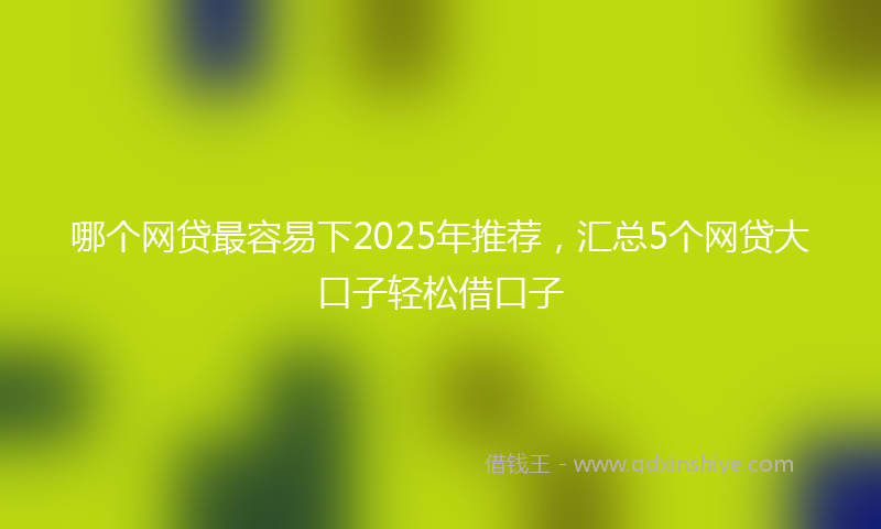 哪个网贷最容易下2025年推荐，汇总5个网贷大口子轻松借口子