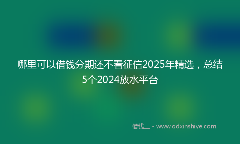 哪里可以借钱分期还不看征信2025年精选，总结5个2024放水平台