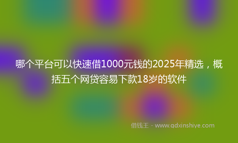 哪个平台可以快速借1000元钱的2025年精选，概括五个网贷容易下款18岁的软件