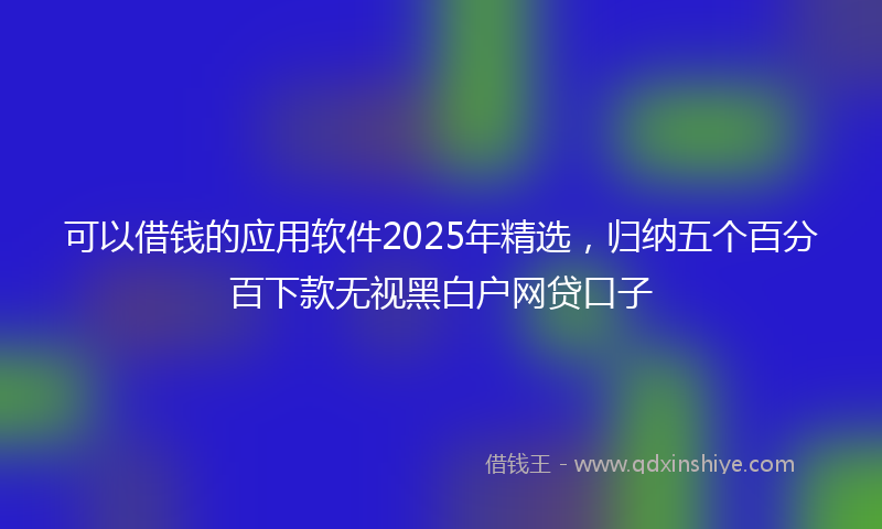可以借钱的应用软件2025年精选，归纳五个百分百下款无视黑白户网贷口子