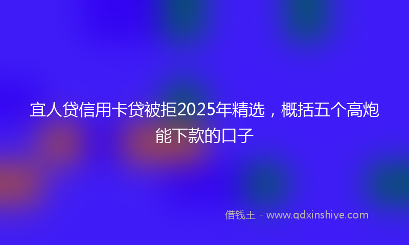宜人贷信用卡贷被拒2025年精选，概括五个高炮能下款的口子