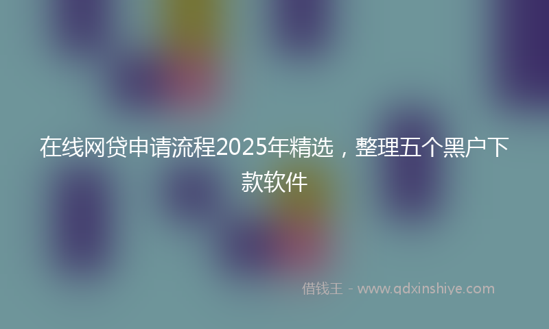 在线网贷申请流程2025年精选，整理五个黑户下款软件