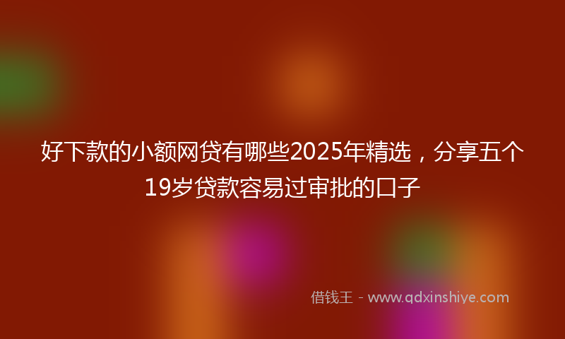 好下款的小额网贷有哪些2025年精选，分享五个19岁贷款容易过审批的口子