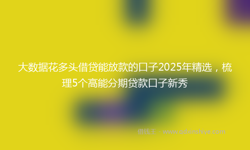 大数据花多头借贷能放款的口子2025年精选，梳理5个高能分期贷款口子新秀