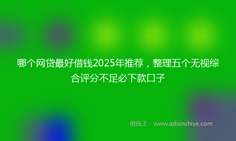 哪个网贷最好借钱2025年推荐，整理五个无视综合评分不足必下款口子