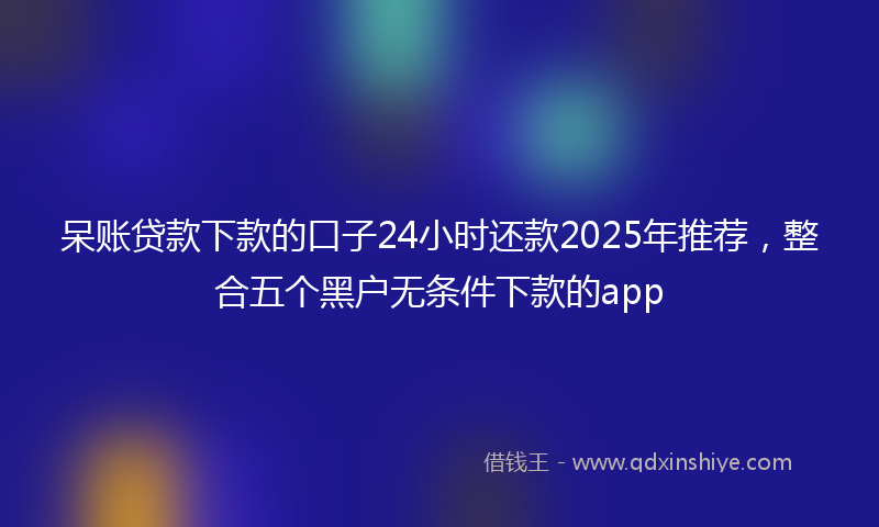呆账贷款下款的口子24小时还款2025年推荐，整合五个黑户无条件下款的app