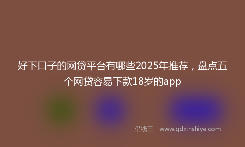 好下口子的网贷平台有哪些2025年推荐，盘点五个网贷容易下款18岁的app