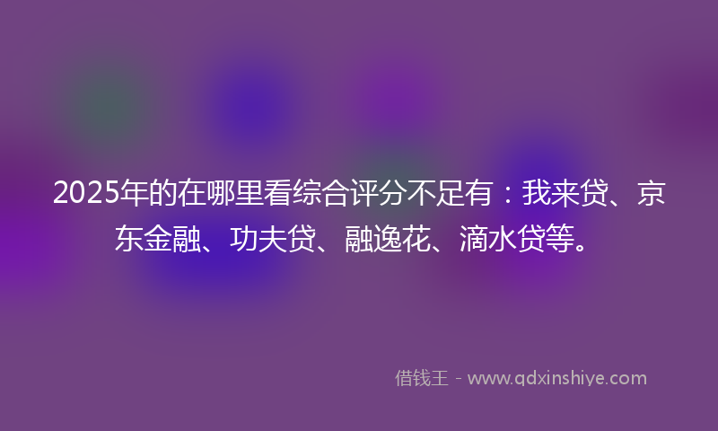 2025年的在哪里看综合评分不足有：我来贷、京东金融、功夫贷、融逸花、滴水贷等。