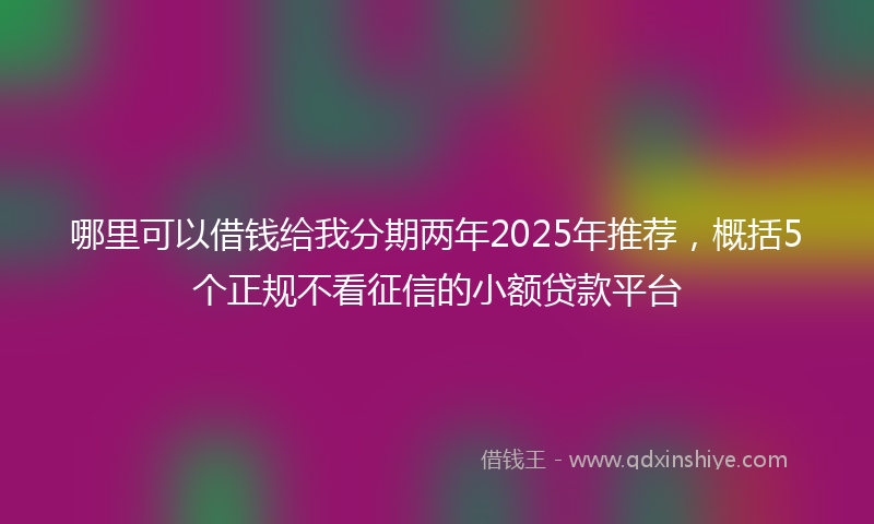 哪里可以借钱给我分期两年2025年推荐，概括5个正规不看征信的小额贷款平台