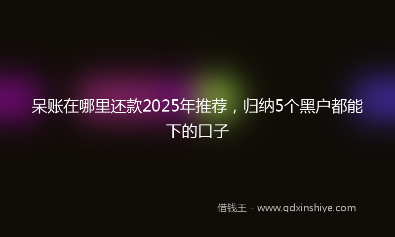 呆账在哪里还款2025年推荐，归纳5个黑户都能下的口子