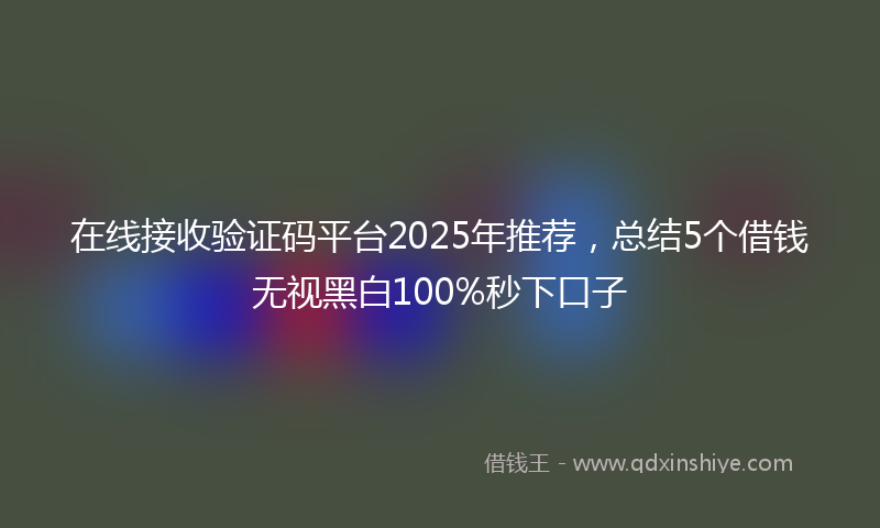在线接收验证码平台2025年推荐，总结5个借钱无视黑白100%秒下口子