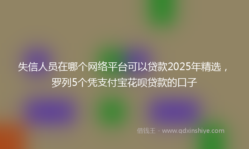 失信人员在哪个网络平台可以贷款2025年精选，罗列5个凭支付宝花呗贷款的口子
