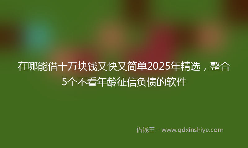 在哪能借十万块钱又快又简单2025年精选，整合5个不看年龄征信负债的软件
