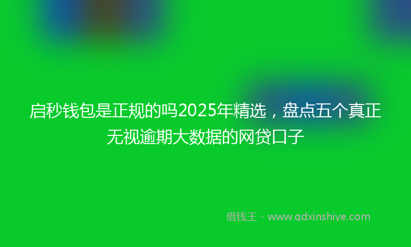 启秒钱包是正规的吗2025年精选，盘点五个真正无视逾期大数据的网贷口子