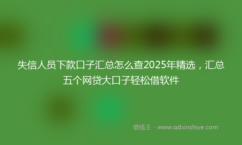 失信人员下款口子汇总怎么查2025年精选，汇总五个网贷大口子轻松借软件