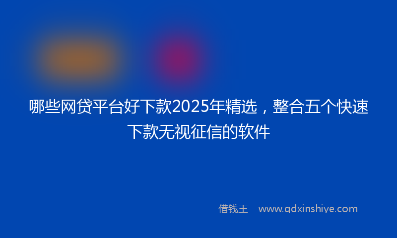 哪些网贷平台好下款2025年精选，整合五个快速下款无视征信的软件