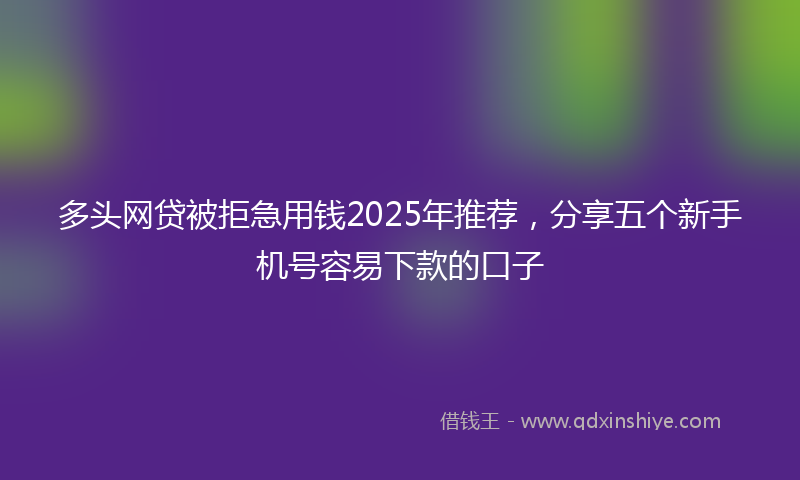 多头网贷被拒急用钱2025年推荐，分享五个新手机号容易下款的口子