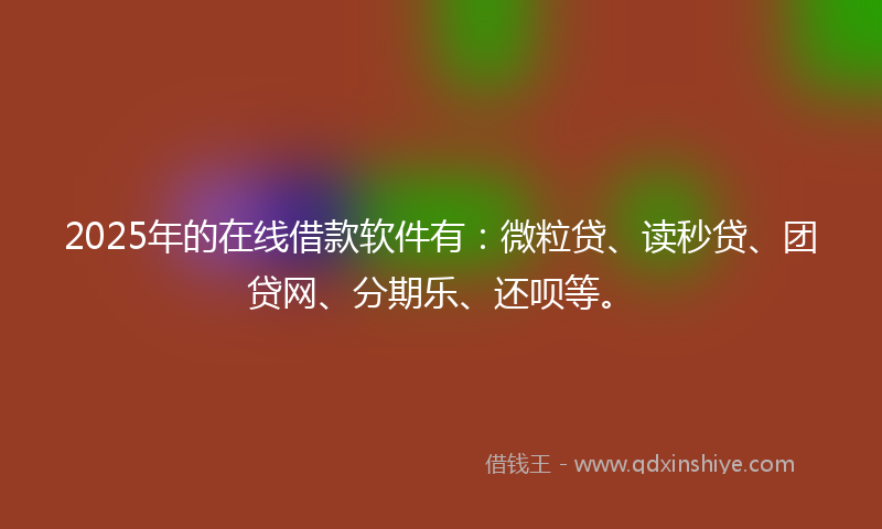 2025年的在线借款软件有：微粒贷、读秒贷、团贷网、分期乐、还呗等。