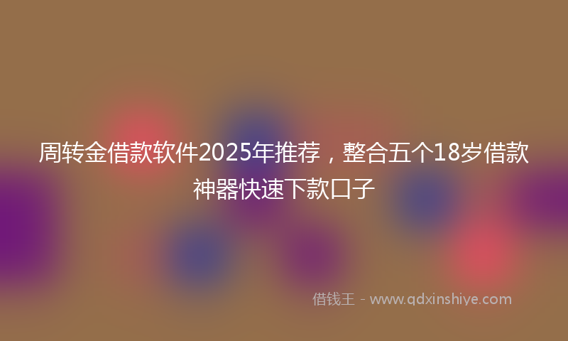 周转金借款软件2025年推荐，整合五个18岁借款神器快速下款口子