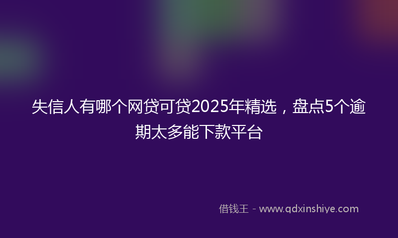 失信人有哪个网贷可贷2025年精选，盘点5个逾期太多能下款平台