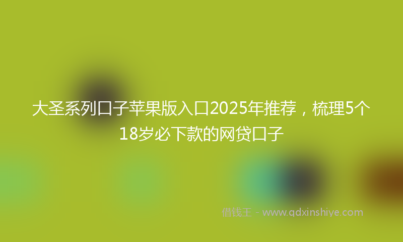 大圣系列口子苹果版入口2025年推荐，梳理5个18岁必下款的网贷口子