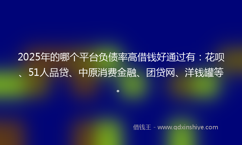 2025年的哪个平台负债率高借钱好通过有：花呗、51人品贷、中原消费金融、团贷网、洋钱罐等。