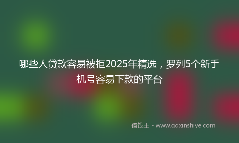 哪些人贷款容易被拒2025年精选，罗列5个新手机号容易下款的平台
