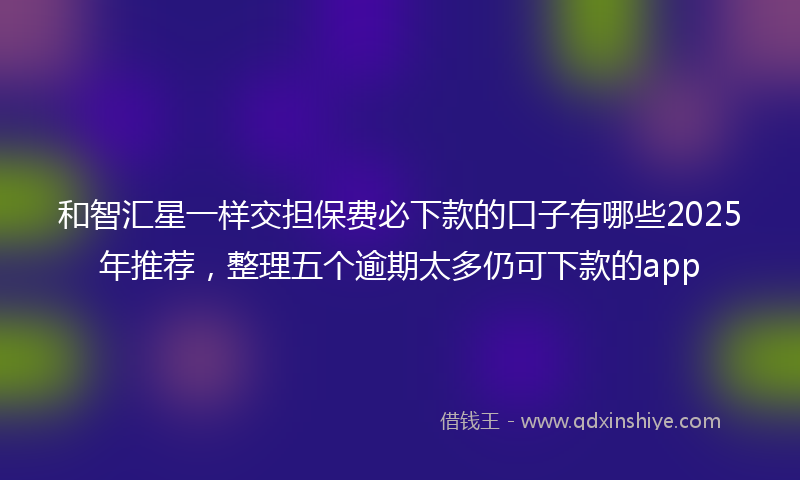和智汇星一样交担保费必下款的口子有哪些2025年推荐，整理五个逾期太多仍可下款的app