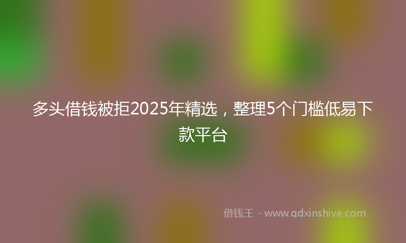 多头借钱被拒2025年精选，整理5个门槛低易下款平台