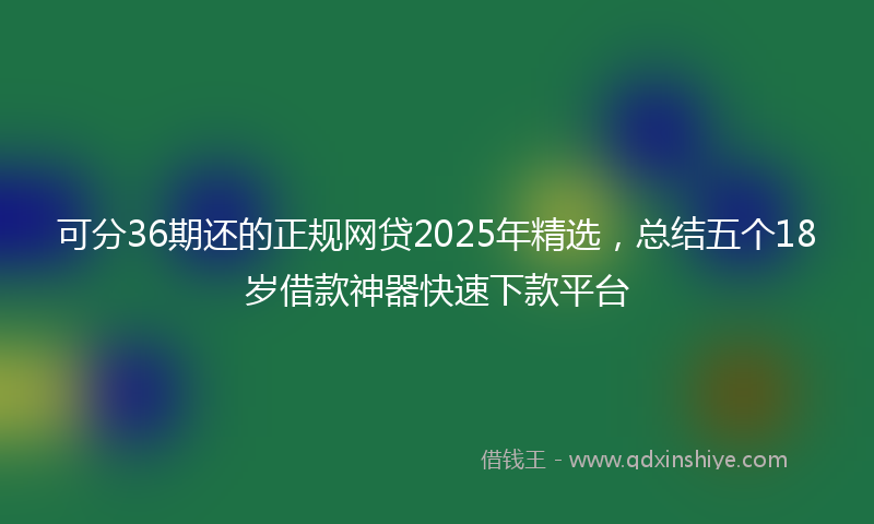 可分36期还的正规网贷2025年精选，总结五个18岁借款神器快速下款平台