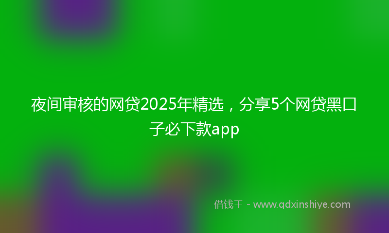 夜间审核的网贷2025年精选，分享5个网贷黑口子必下款app