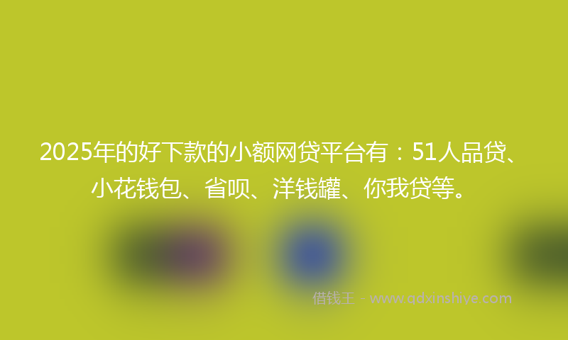 2025年的好下款的小额网贷平台有：51人品贷、小花钱包、省呗、洋钱罐、你我贷等。