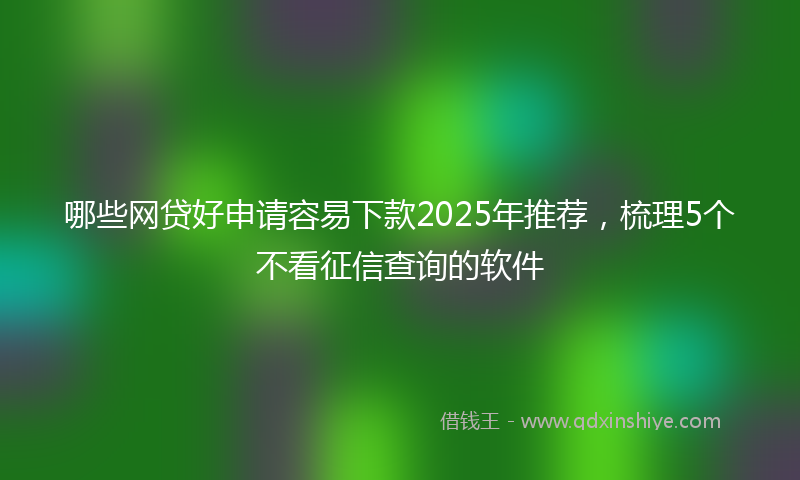 哪些网贷好申请容易下款2025年推荐，梳理5个不看征信查询的软件