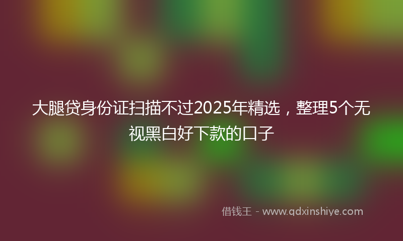 大腿贷身份证扫描不过2025年精选，整理5个无视黑白好下款的口子