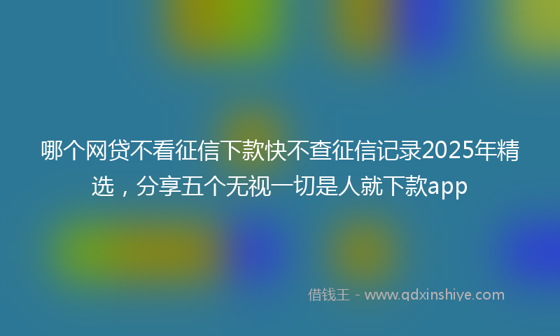 哪个网贷不看征信下款快不查征信记录2025年精选，分享五个无视一切是人就下款app