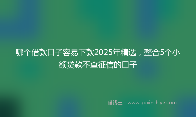 哪个借款口子容易下款2025年精选，整合5个小额贷款不查征信的口子