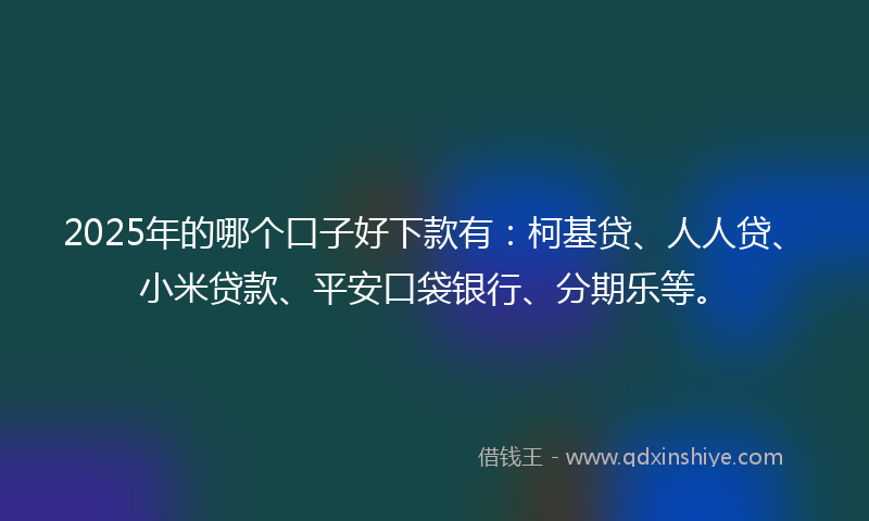 2025年的哪个口子好下款有：柯基贷、人人贷、小米贷款、平安口袋银行、分期乐等。
