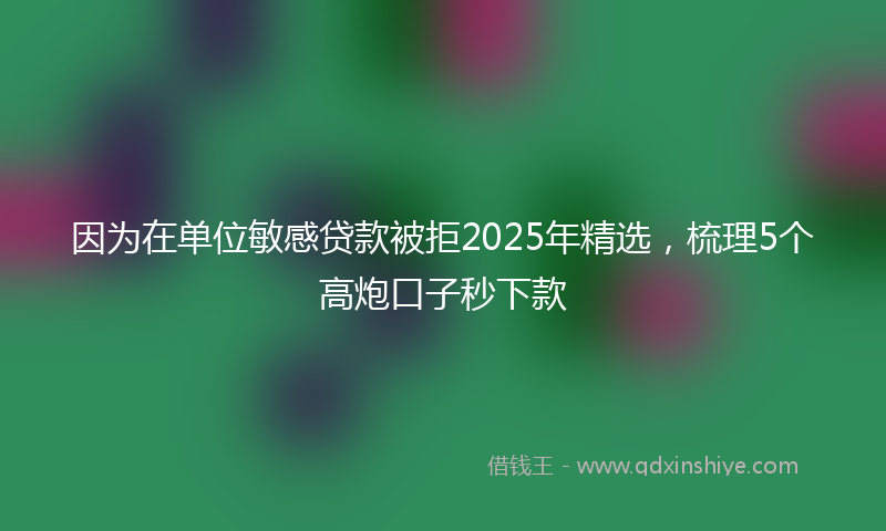 因为在单位敏感贷款被拒2025年精选，梳理5个高炮口子秒下款